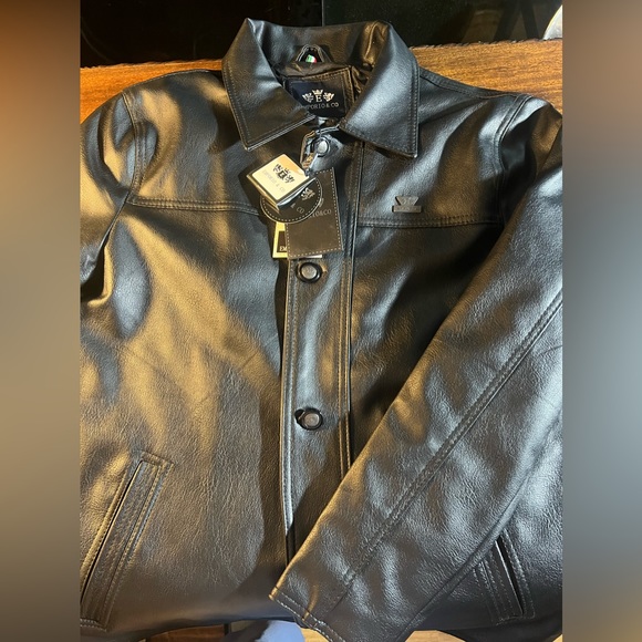 TWO DAYS SALE 👔👔👔 $89 Emporio & Co leather jacket. Brand New. Very elegant. - Picture 12 of 13